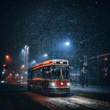 winter streetcar